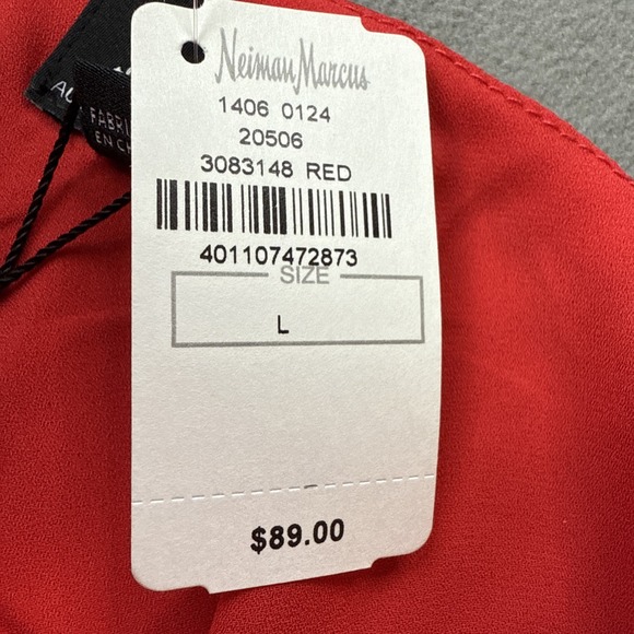 Bardot Slip Dress Satin Midi Cowl Neck Neiman Marcus NWT Sz Large 10 Red‎ - Picture 4 of 16